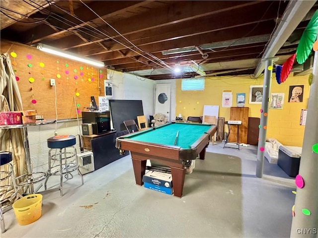 5812 S Street Rd, Fleming, NY 13021 - rec room featuring concrete flooring and pool table