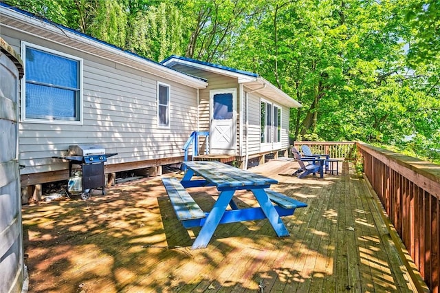 5543 Rt-89, Varick, NY 14521 - wooden deck with a grill and outdoor dining area