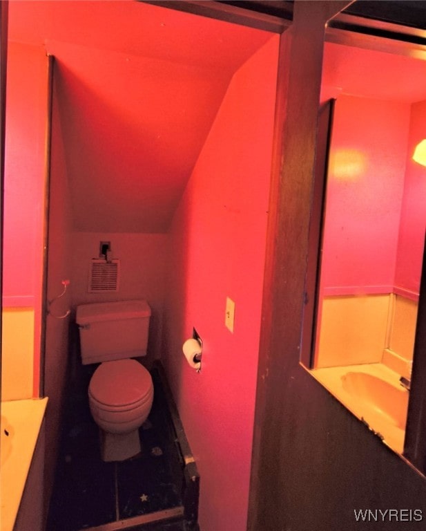 55 Awood Pl, Cheektowaga, NY 14225 - bathroom with lofted ceiling and vanity