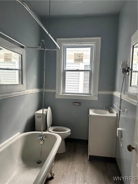 64 Barton St, Buffalo, NY 14213 - bathroom featuring vanity, a soaking tub, and healthy amount of natural light