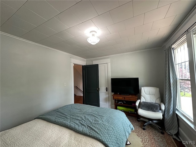 616 N Main St, Herkimer, NY 13350 - bedroom featuring ornamental molding, multiple windows, and carpet