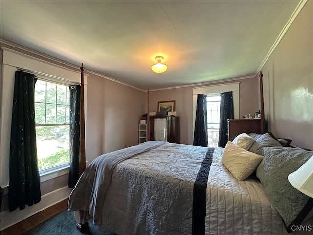 616 N Main St, Herkimer, NY 13350 - bedroom featuring multiple windows, ornamental molding, and baseboards