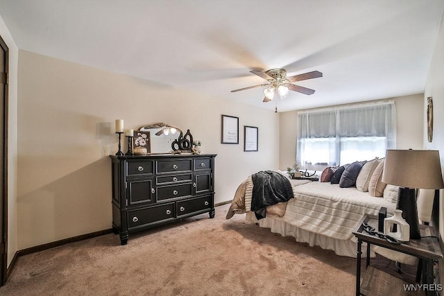305 Vine Ln, Amherst, NY 14228 - bedroom with light carpet, baseboards, and ceiling fan