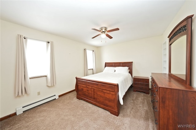 283 Summit Ave, West Seneca, NY 14224 - carpeted bedroom with baseboard heating, ceiling fan, and baseboards
