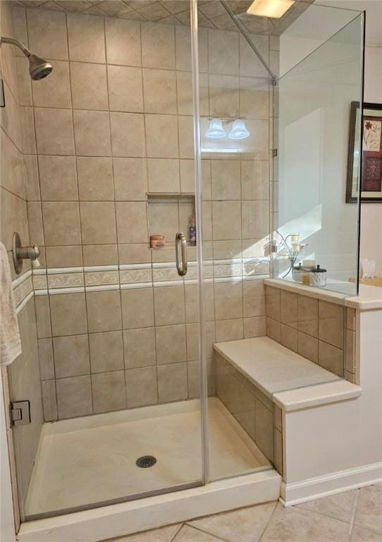 52 Woodland Dr, Big Flats, NY 14814 - full bath featuring tile patterned flooring and a stall shower