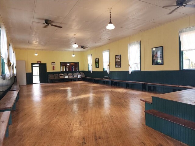 655 County Highway 26, Otsego, NY 13337 - miscellaneous room featuring a ceiling fan, healthy amount of natural light, and wainscoting