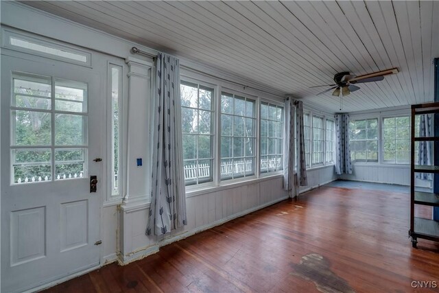 621 N Hycliff Dr, Watertown-City, NY 13601 - unfurnished sunroom featuring hardwood / wood-style floors and wooden ceiling