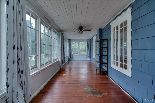 621 N Hycliff Dr, Watertown-City, NY 13601 - unfurnished sunroom with hardwood / wood-style flooring, french doors, and wood ceiling