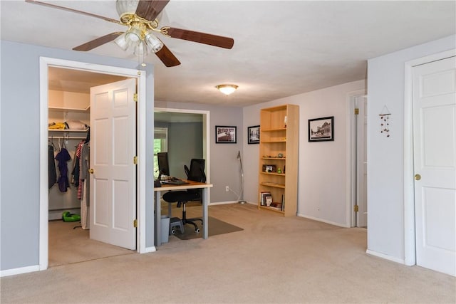 25 Highland Dr, Corning-City, NY 14830 - home office with carpet floors, baseboards, and ceiling fan