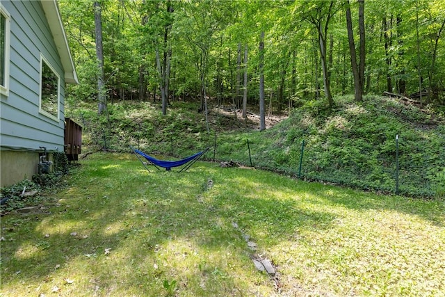 25 Highland Dr, Corning-City, NY 14830 - view of green lawn with a wooded view