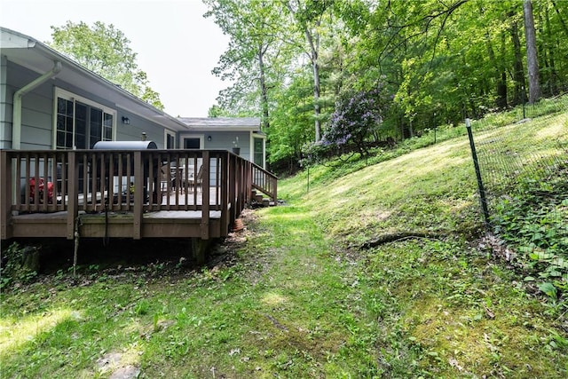 25 Highland Dr, Corning-City, NY 14830 - view of yard featuring a wooden deck