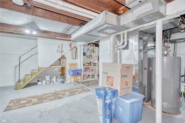 350 Colebourne Rd, Rochester, NY 14609 - unfinished below grade area featuring water heater and stairs
