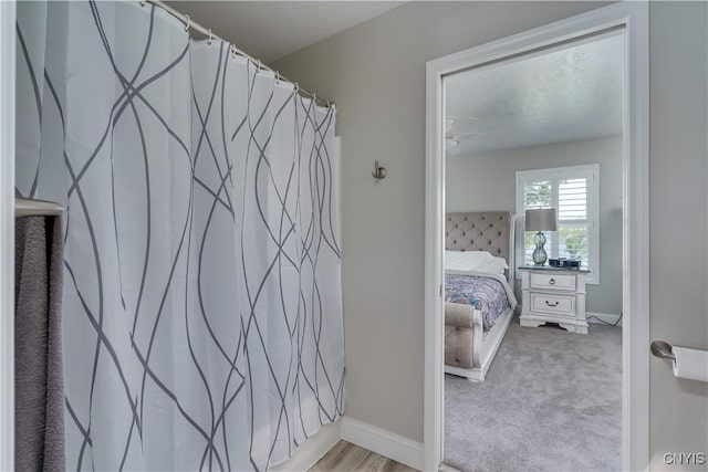32160 State Route 12e, Cape Vincent, NY 13618 - ensuite bathroom featuring curtained shower and baseboards