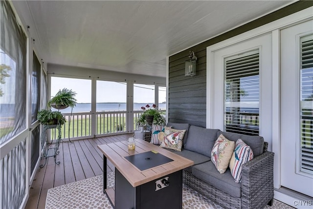 32160 State Route 12e, Cape Vincent, NY 13618 - sunroom featuring a water view and an outdoor living space