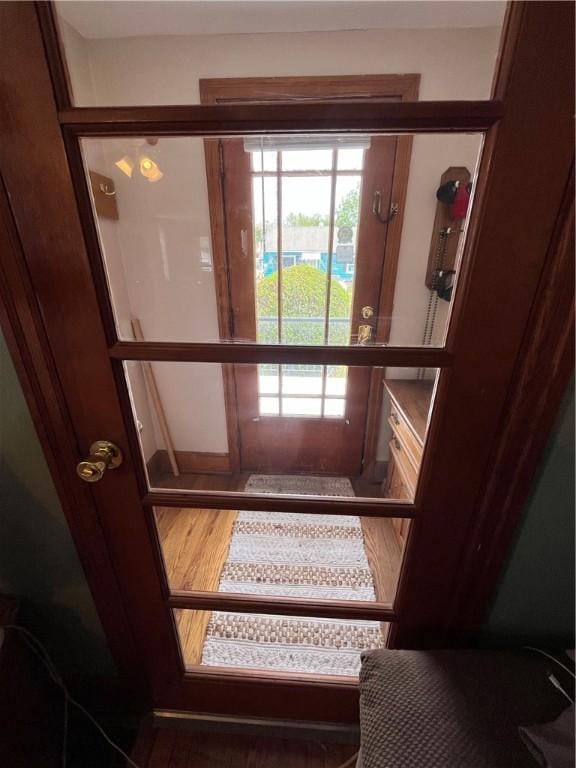 1214 S Main, Southport, NY 14904 - stairway featuring wood finished floors