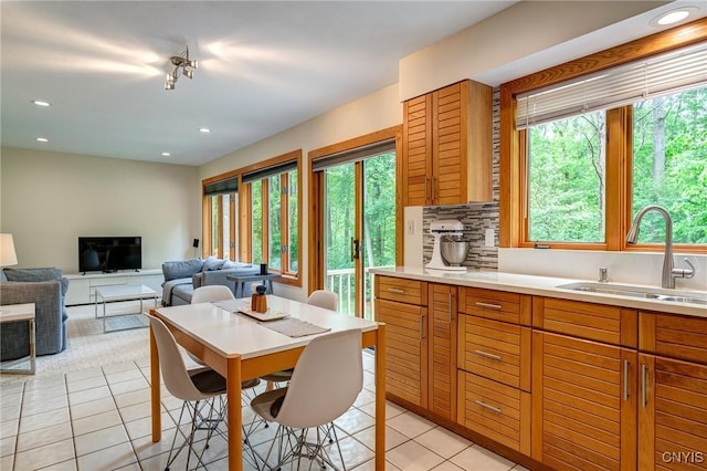 3502 Lightfoot Ln, Lysander, NY 13027 - dining room featuring plenty of natural light, light tile patterned floors, and recessed lighting