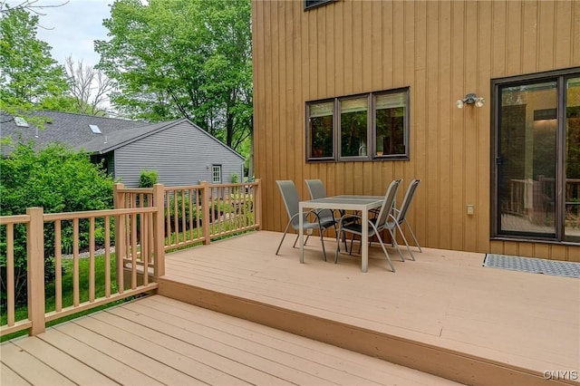 3502 Lightfoot Ln, Lysander, NY 13027 - wooden deck featuring outdoor dining space