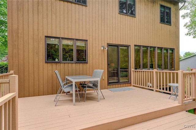 3502 Lightfoot Ln, Lysander, NY 13027 - wooden deck featuring outdoor dining space