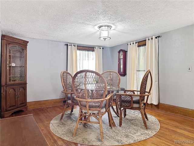 4 Park Rd W, Castile, NY 14427 - dining room featuring wood finished floors, baseboards, and a textured ceiling