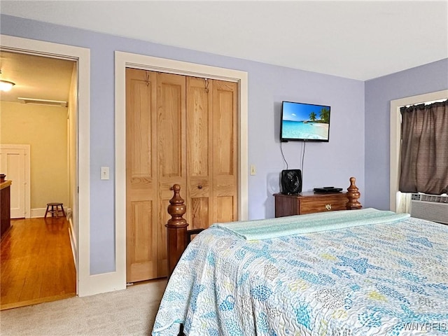 4 Park Rd W, Castile, NY 14427 - bedroom with a closet, light carpet, and cooling unit