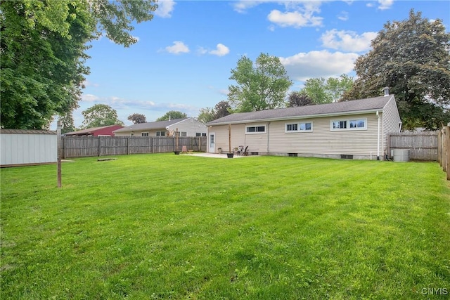 211 Fletcher Dr, Clay, NY 13212 - rear view of house featuring central AC unit and a patio