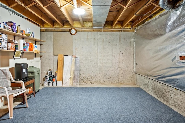 8 Harrier Cir, Henrietta, NY 14623 - unfinished basement with carpet floors
