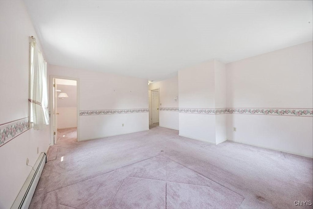 7739 Number 5 W Rd, Pompey, NY 13063 - unfurnished room with a baseboard radiator and light colored carpet