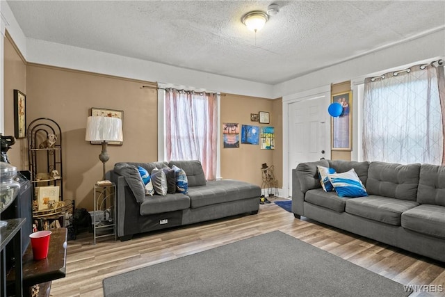 417 18th St, Niagara Falls, NY 14303 - living room featuring wood finished floors and a textured ceiling