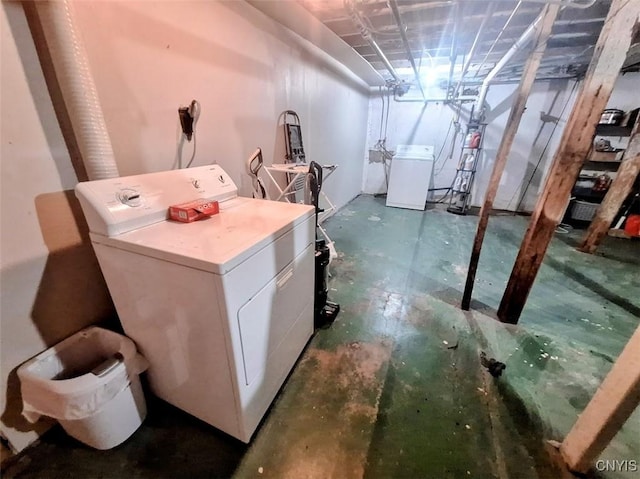 7 Genesee Ct, Utica, NY 13502 - unfinished below grade area with independent washer and dryer and a water softener system