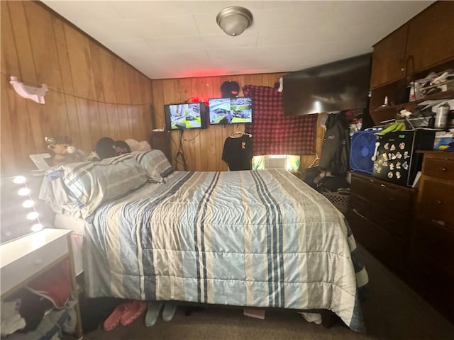 341 Grant St, Elmira-City, NY 14901 - carpeted bedroom featuring wood walls