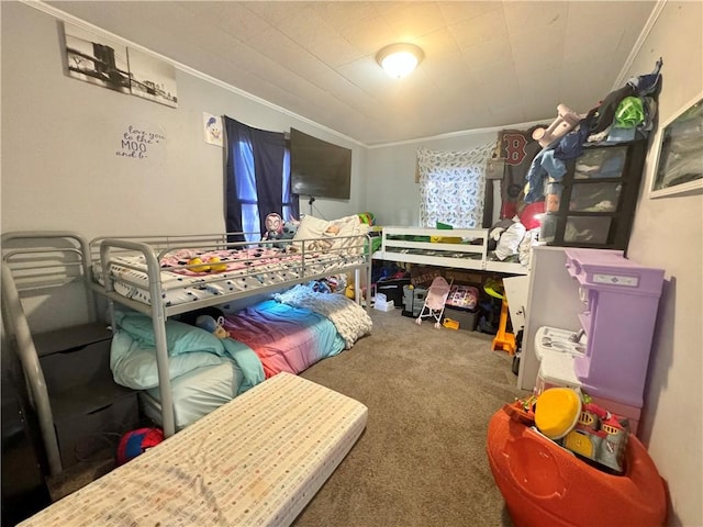 341 Grant St, Elmira-City, NY 14901 - carpeted bedroom featuring crown molding