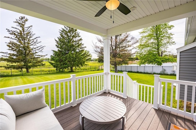 1565 Allison Ln, Webster, NY 14580 - wooden terrace featuring ceiling fan