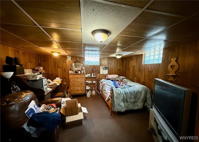 4545 Lower River Rd, Lewiston, NY 14092 - bedroom with multiple windows and wooden walls