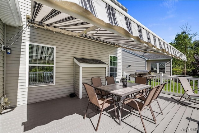 1 Skylark Ln, Wheatfield, NY 14304 - wooden terrace featuring outdoor dining space