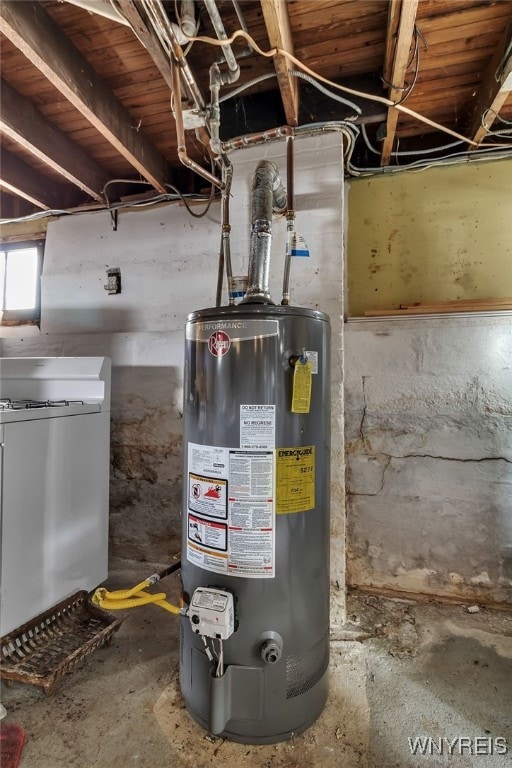 1244 Kenmore Ave, Buffalo, NY 14216 - utility room with gas water heater and washer / clothes dryer