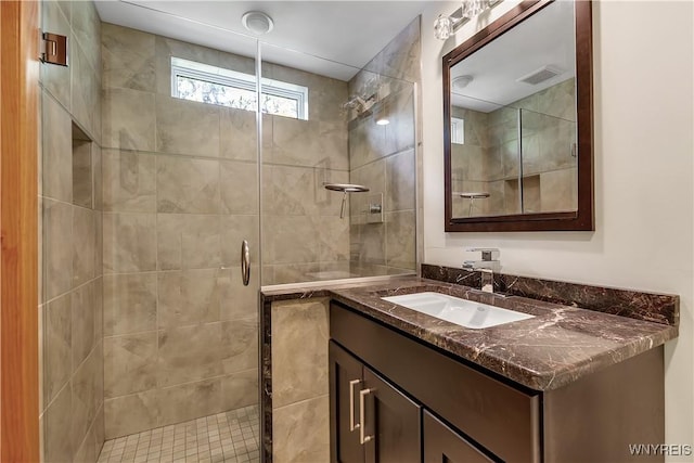 9325 Hunting Valley Rd N, Clarence, NY 14031 - bathroom featuring vanity and a stall shower