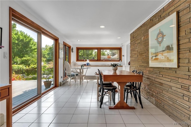 9325 Hunting Valley Rd N, Clarence, NY 14031 - dining space featuring light tile patterned flooring and recessed lighting