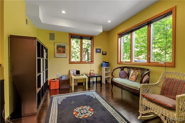 9325 Hunting Valley Rd N, Clarence, NY 14031 - sitting room featuring wood finished floors and recessed lighting