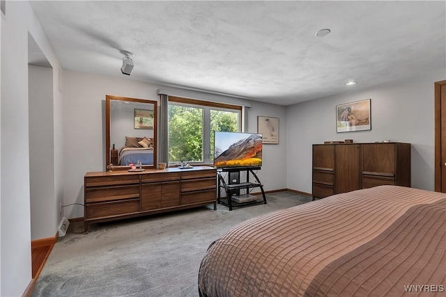 9325 Hunting Valley Rd N, Clarence, NY 14031 - bedroom with light colored carpet and recessed lighting