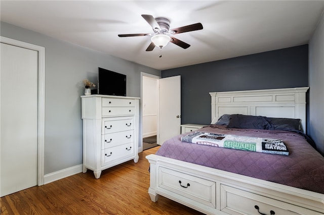 908 Winona Blvd, Irondequoit, NY 14617 - bedroom with light wood-style floors, baseboards, and ceiling fan