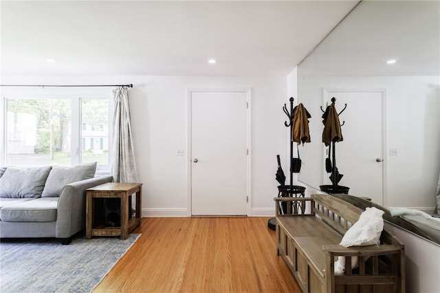 908 Winona Blvd, Irondequoit, NY 14617 - living area featuring light wood-type flooring, baseboards, and recessed lighting