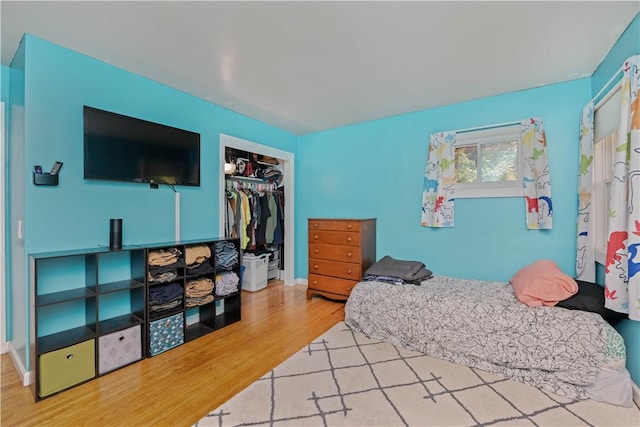 50 Loderdale Rd, Gates, NY 14624 - bedroom with wood finished floors, a closet, and baseboards