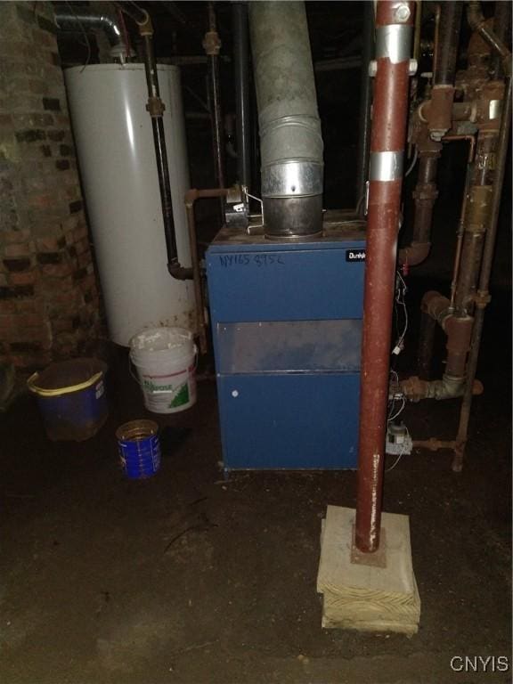 188 Main St, Cortland, NY 13045 - utility room featuring gas water heater