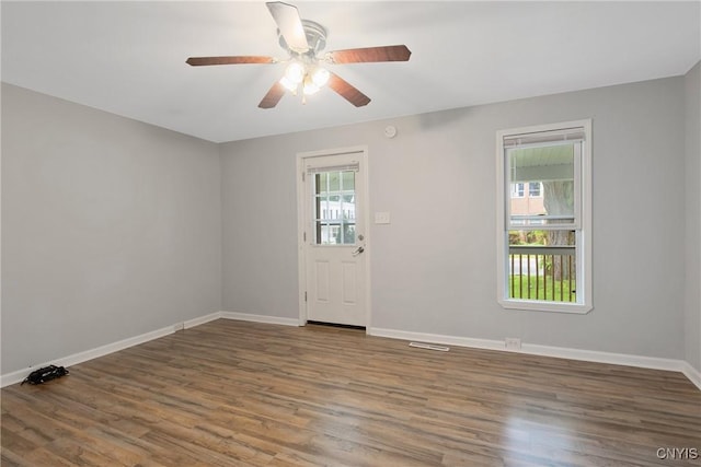 7-9 Tappan St Unit 7, Van Buren, NY 13027 - empty room with wood finished floors, a ceiling fan, and baseboards