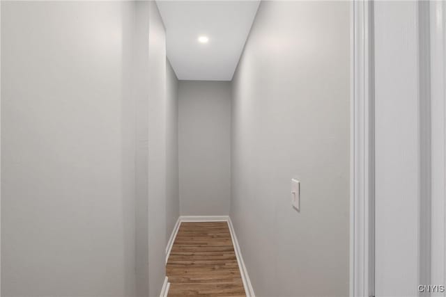 7-9 Tappan St Unit 7, Van Buren, NY 13027 - hallway with wood finished floors, baseboards, and recessed lighting