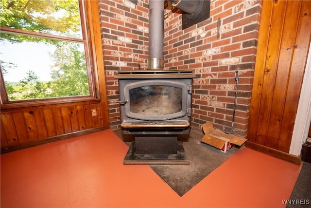 2491 Wethersfield Rd, Java, NY 14113 - detailed view of a wood stove and wooden walls