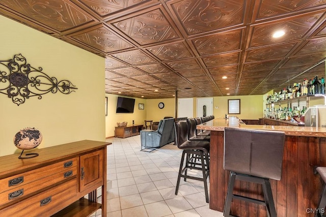 2260 Lamson Rd, Lysander, NY 13135 - indoor bar with light tile patterned floors and an ornate ceiling