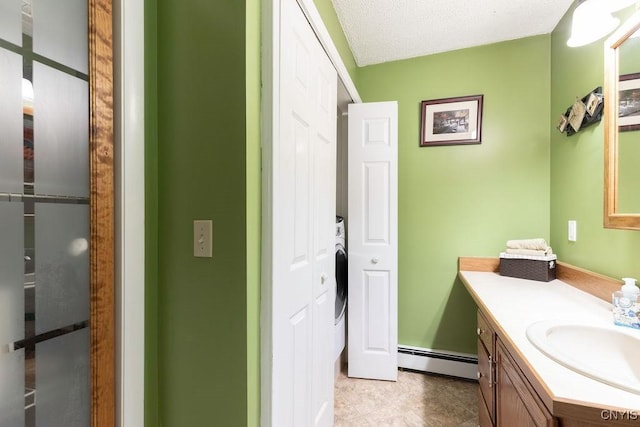 2260 Lamson Rd, Lysander, NY 13135 - bathroom featuring baseboard heating and vanity