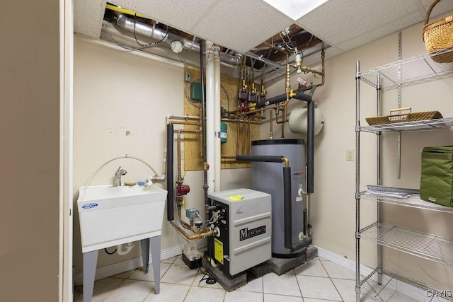 2260 Lamson Rd, Lysander, NY 13135 - utility room featuring water heater and a sink