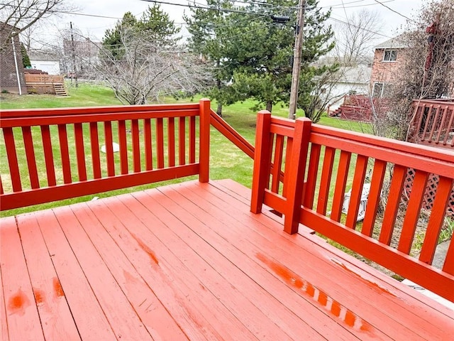90 Fox Run, Gates, NY 14606 - wooden deck with a lawn